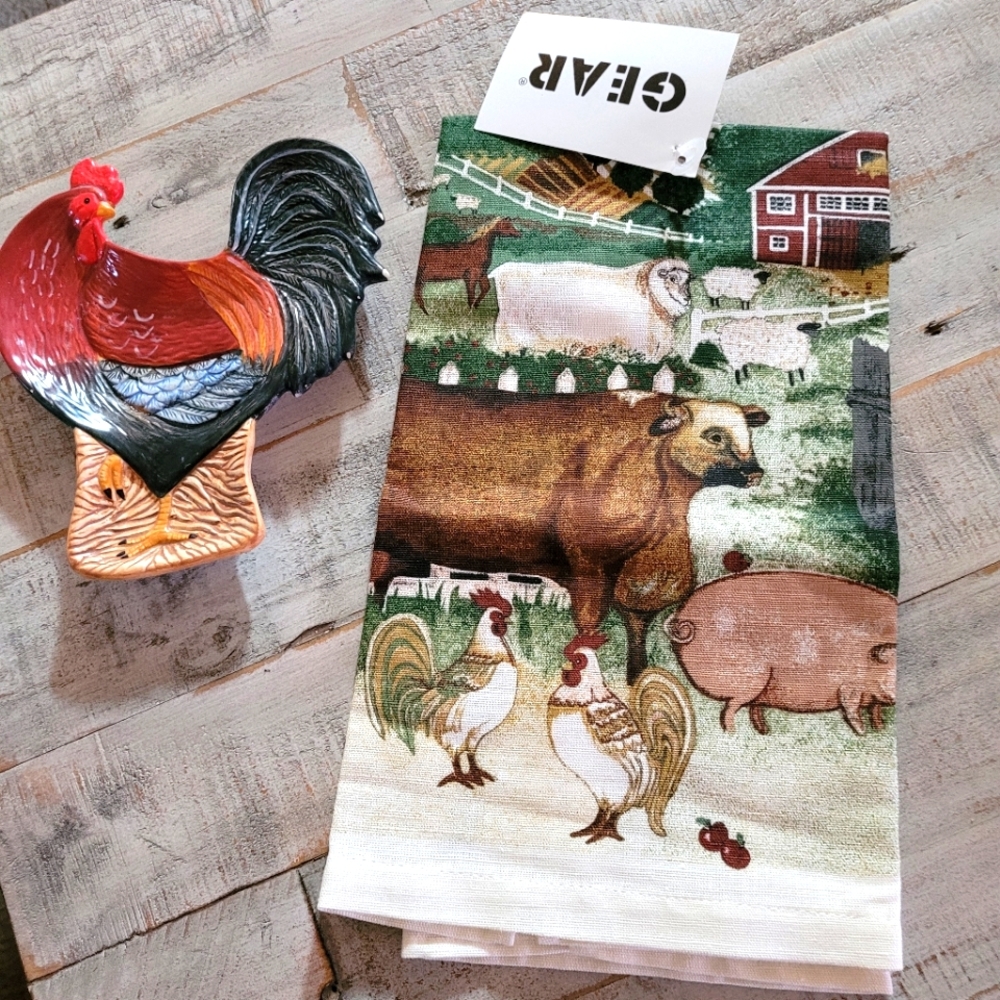 Country Kitchen Farmhouse Towel & Spoonrest Bundle-2